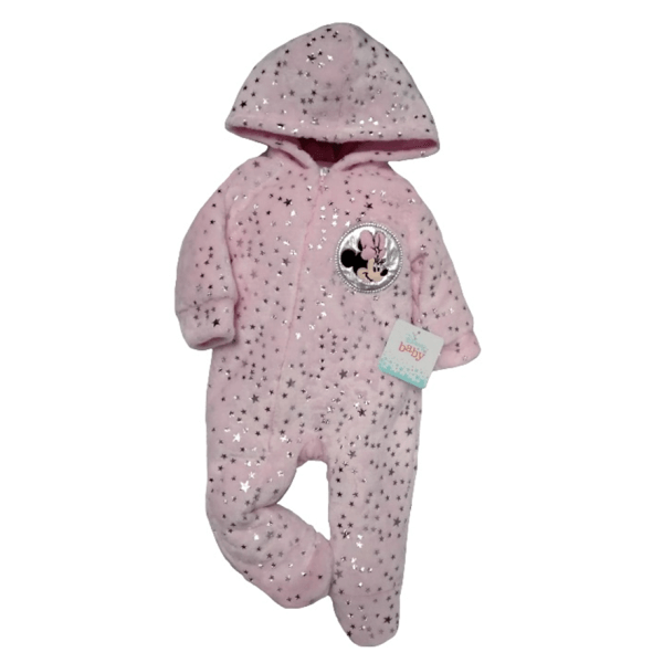 Flannel Foil Embroidered Minnie Baby Bodysuit